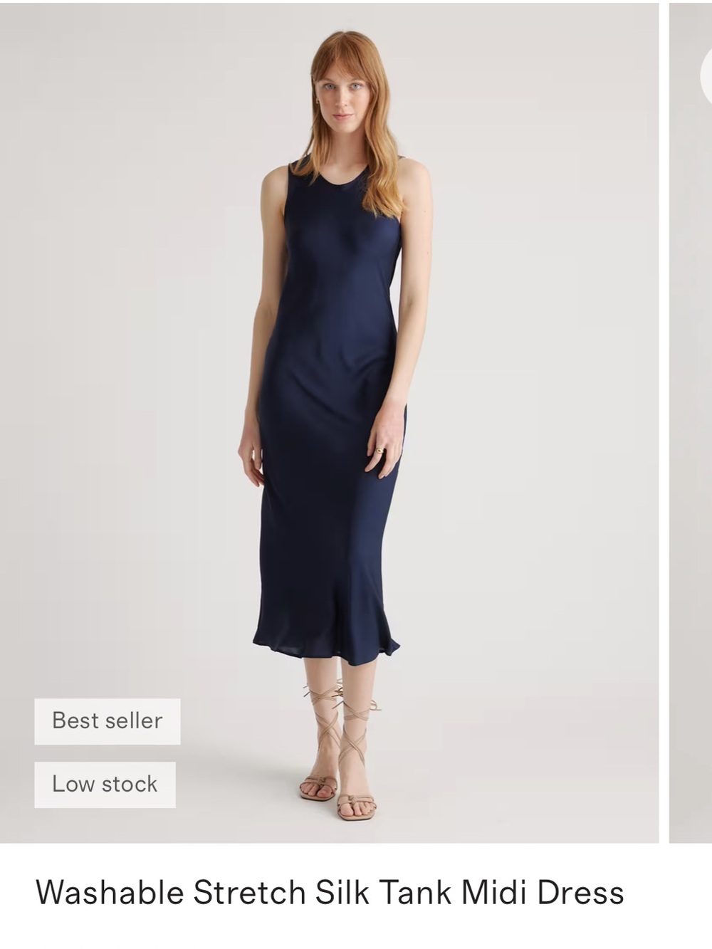 Quince Silk Stretch Tank Maxi Dress
